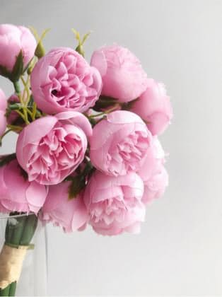 Small Head Peonies | Floral Bouquet Artificial Flower | Wedding/Home Decoration | Gifts | Décor | Floral, Realistic Flowers Pink P-057