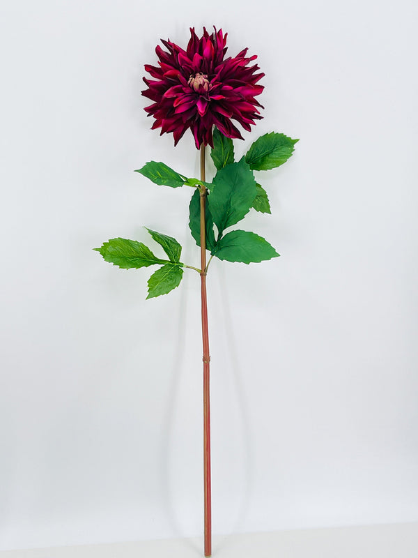 Burgundy Real Touch Large Dahlia | Extremely Realistic Luxury Quality Artificial Flower | Wedding/Home Decoration | Gifts | Floral D-003