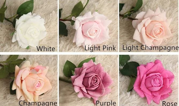 Real Touch Rose Stem 27&quot; Tall Latex Luxury Quality Artificial Flower Wedding/Home Decoration | Gifts Decor | Floral Multi Color Faux Floral