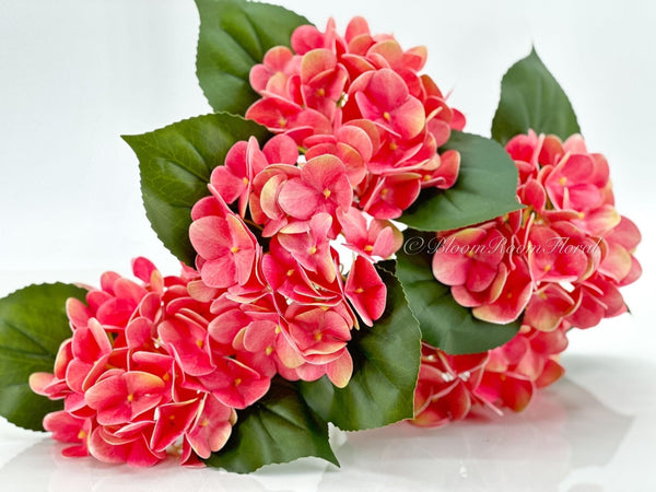 Coral Real Touch Hydrangea | Extremely Realistic Luxury Quality Artificial Flower | Wedding/Home Decoration | Gifts | Decor | Floral H-019