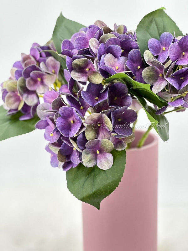 Purple Real Touch Hydrangea | Extremely Realistic Luxury Quality Artificial Flower | Wedding/Home Decoration | Gifts | Decor Floral H-017