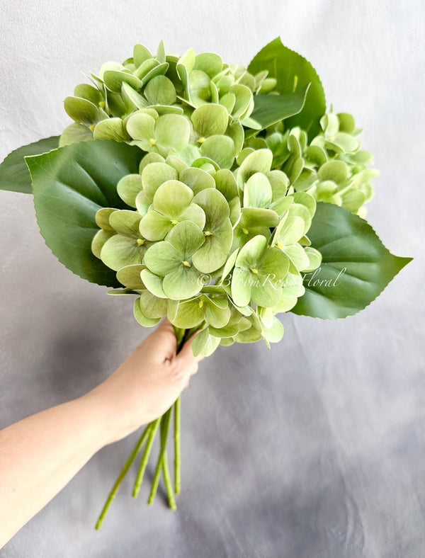 Green Real Touch Hydrangea | Extremely Realistic Luxury Quality Artificial Flower | Wedding/Home Decoration | Gifts | Decor Floral H-021