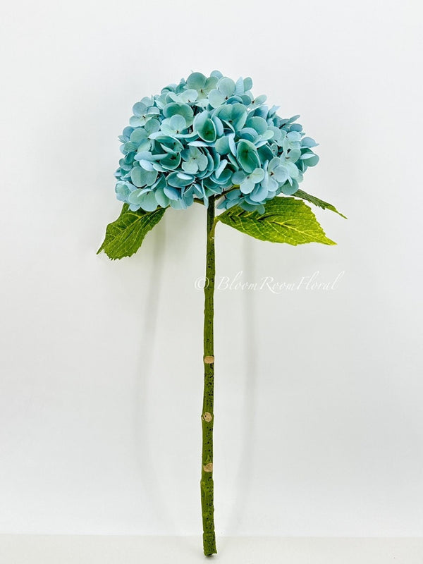 1 Teal Blue Real Touch Large Hydrangea | Extremely Realistic Luxury Quality Artificial Flower | Wedding/Home Decoration Gifts Decor H-007