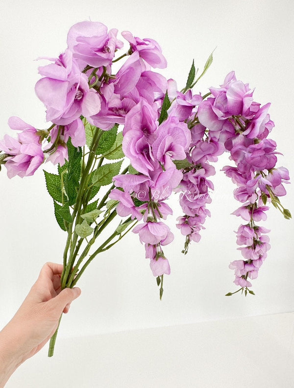 Purple Wisteria Bunch/Wedding/Home Decoration | Gifts Decor Floral Silk Flowers, Artificial Spray for Home Office