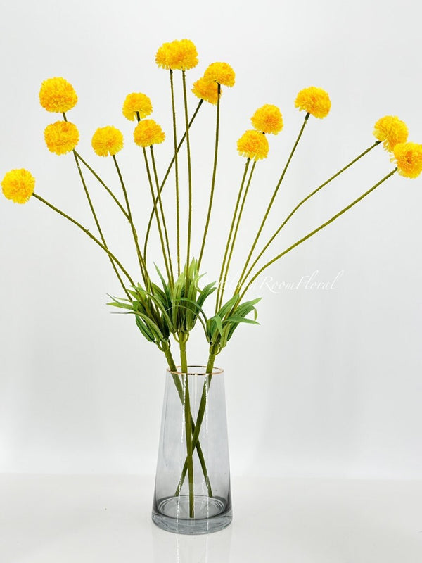 Yellow Faux Dandelion Stem/Wedding/Home Decoration | Gifts Decor Floral Silk Flowers, Artificial Spray for Home Office