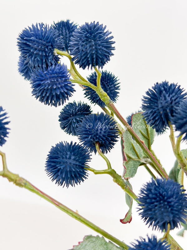 1 Blue Thistle Stem, Artificial Flower High-Quality Artificial Floral Craft Kitchen Wedding Home Decoration Gifts Decor Floral Silk