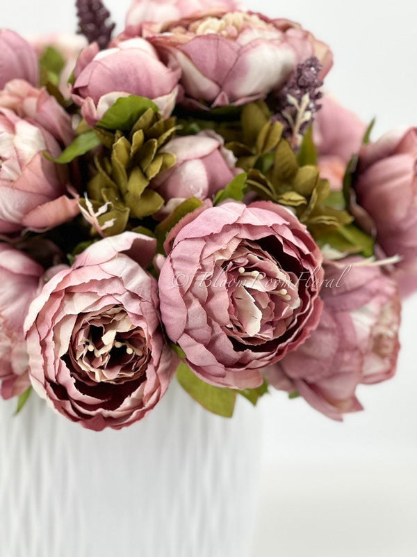 Large Head Peonies | Floral Bouquet Artificial Flower | Wedding/Home Decoration Gifts | Décor | Floral, 20&#39;&#39; Soft Blooming 13 Stem Mauve