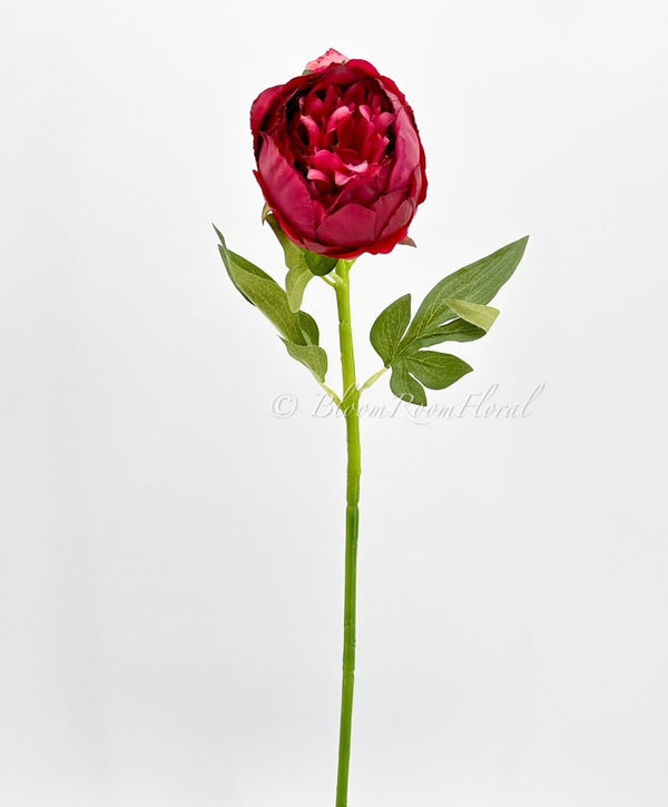 Real Touch Peony Stem | Extremely Realistic Luxury Quality Artificial Kitchen/Wedding/Home Decoration | Gifts French Floral Flowers Burgundy