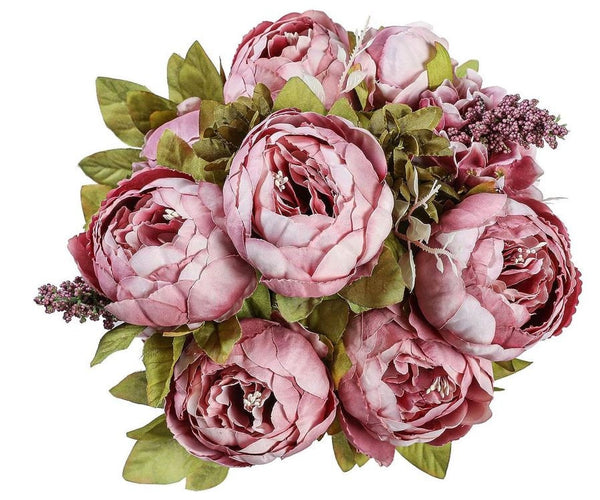 Large Head Peonies | Floral Bouquet Artificial Flower | Wedding/Home Decoration Gifts | Décor | Floral, 20&#39;&#39; Soft Blooming 13 Stem Mauve