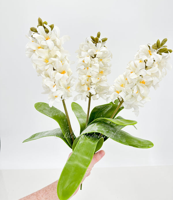 1 Artificial Hyacinth Real Touch Latex Stem Faux Flowers Floral Centerpiece Accessory Wedding Home/Kitchen Hotel Party Decoration DIY White