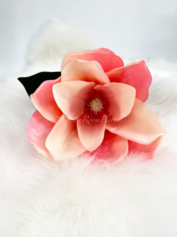 27&quot; Pink Silk Large Head Magnolia Stem Extremely Realistic Luxury Quality Artificial Flower | Wedding/Home Decoration Gifts | Decor Floral