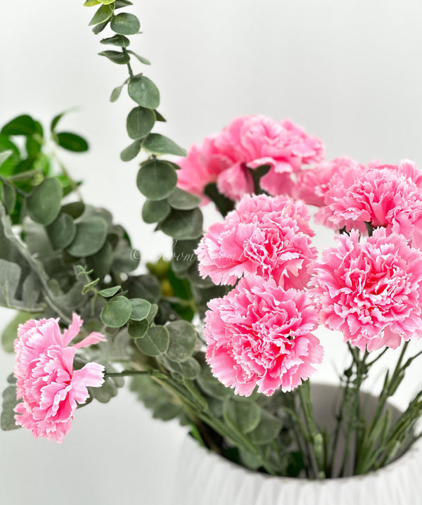 19&quot; Pink Carnation Silk Flower Stem Faux Flower Floral Centerpiece Accessories Wedding Home Kitchen Hotel Party Decoration DIY
