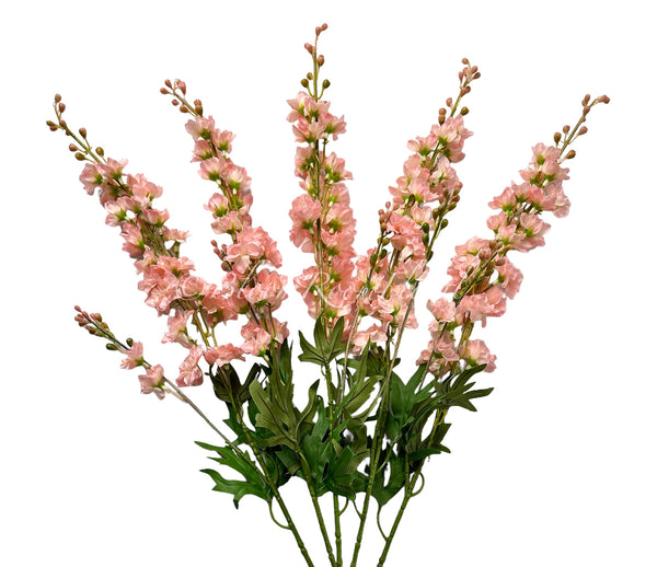 31&quot; Peach Delphinium/Wedding/Home Decoration | Gifts Decor Floral Silk Flower, Artificial Spray for Home Office, Long Realistic Stem