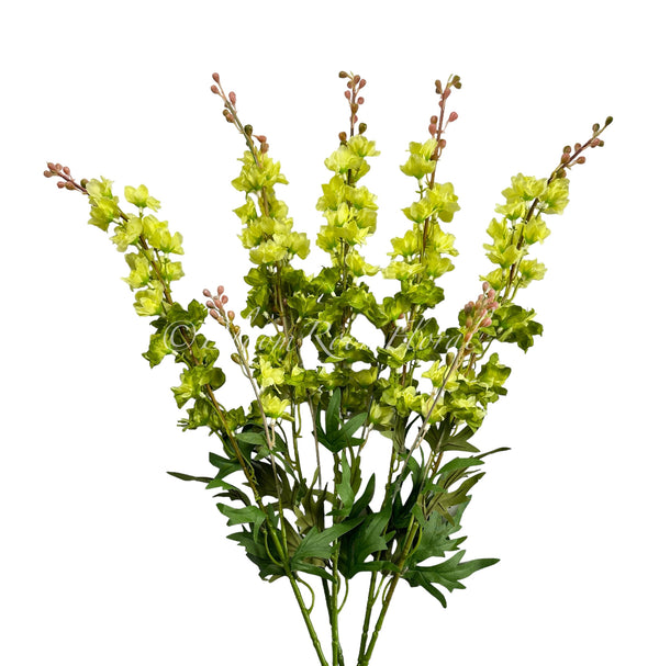 31" Green Delphinium/Wedding/Home Decoration | Gifts Decor Floral Silk Flower, Artificial Spray for Home Office, Long Realistic Stem