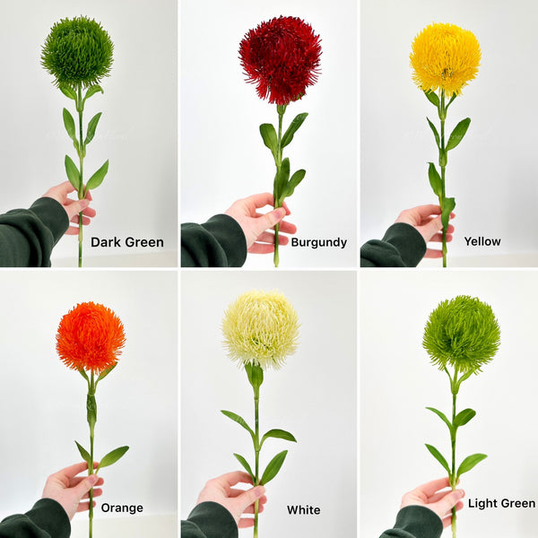 Real Touch Light Green Dianthus | Extremely Realistic Luxury Quality Artificial Flower | Wedding/Home Decoration | Gifts | Decor | Floral