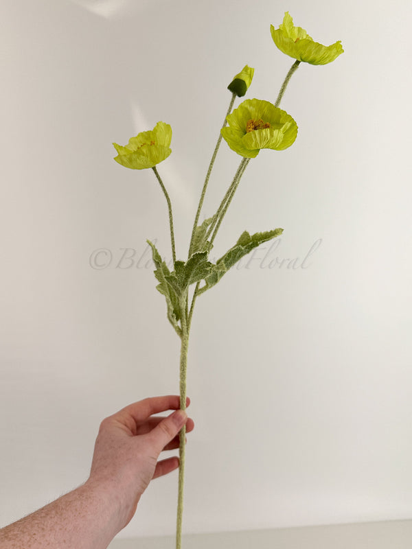 Green Poppy Stem | 23&quot; Tall Luxury Quality Artificial Flower | Wedding/Home Decoration | Gifts Decor | Floral Faux Floral, Poppy Stem