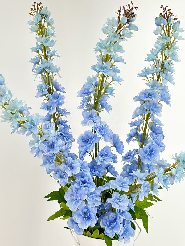 42&quot; Light Blue Delphinium/Wedding/Home Decoration | Gift Decor Floral Silk Flowers, Artificial Spray Home Office Long Realistic Snapdragon