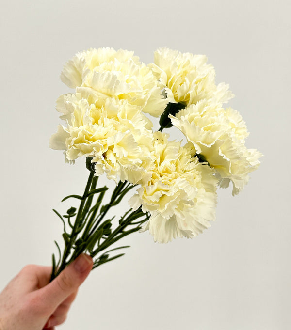 19&quot; Cream Carnation Silk Flower Stem Faux Flower Floral Centerpiece Accessories Wedding Home Kitchen Hotel Party Decoration DIY