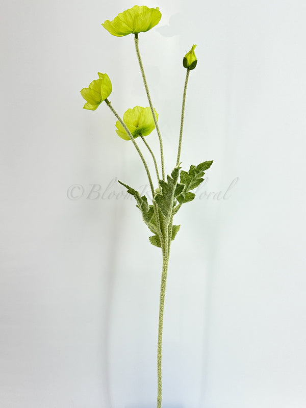 Green Poppy Stem | 23&quot; Tall Luxury Quality Artificial Flower | Wedding/Home Decoration | Gifts Decor | Floral Faux Floral, Poppy Stem
