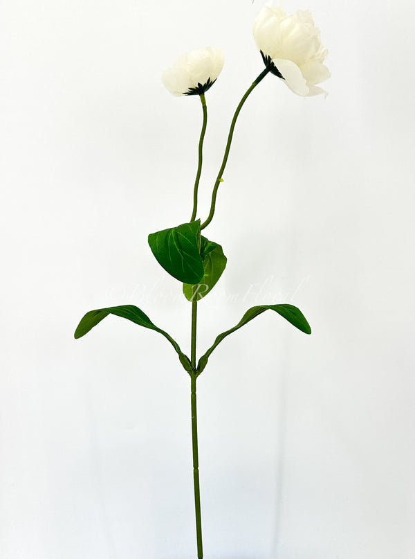 White Poppy Stem | 20&quot; Tall High Quality Artificial Flower | Wedding/Home Decoration | Gifts Decor | Floral Faux Floral, DYI Poppy Craft