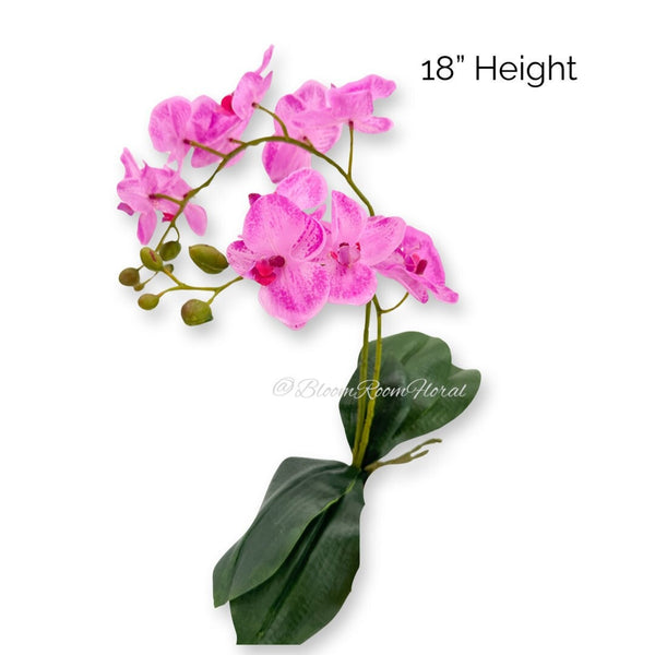 18” Light Pink Orchid Stem Artificial Flowers, Faux Fake Floral Branches, Real Touch Orchid Realistic Home Wedding Kitchen Decor Spring