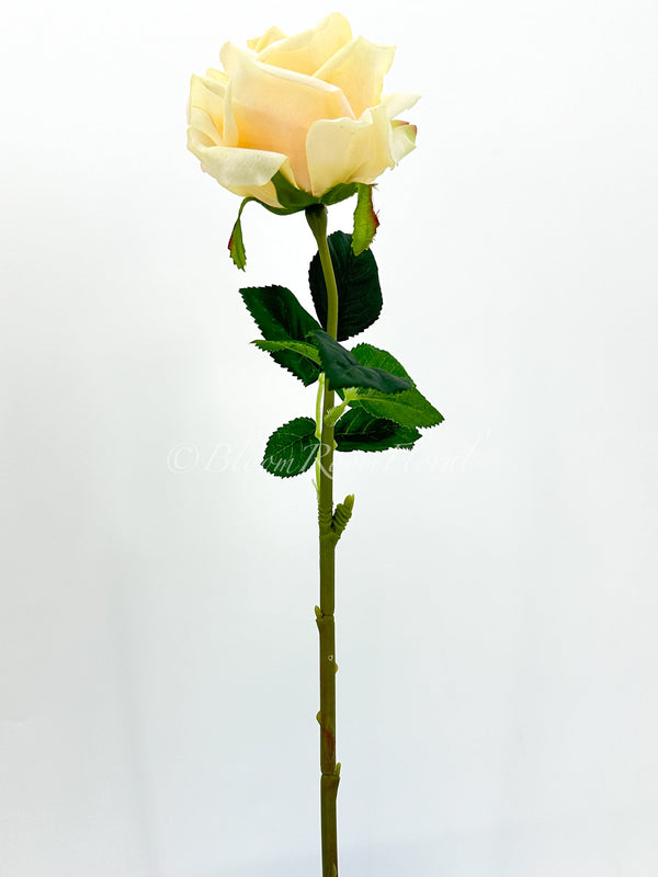 Yellow Real Touch Rose Stem 17&quot; Tall Latex Luxury Quality Artificial Flower Wedding/Home Decoration | Gifts Decor | Floral Color Faux R-020