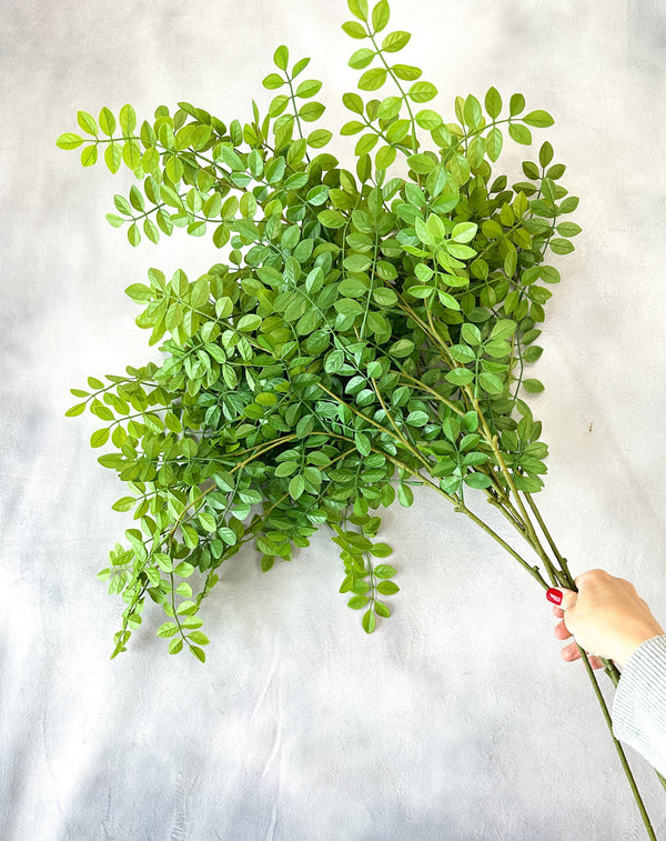 35&quot; Green Ruscus Stem, Artificial Flower Realistic Quality Faux Floral Craft Kitchen Wedding Home Decoration Gifts Decor Floral G-009