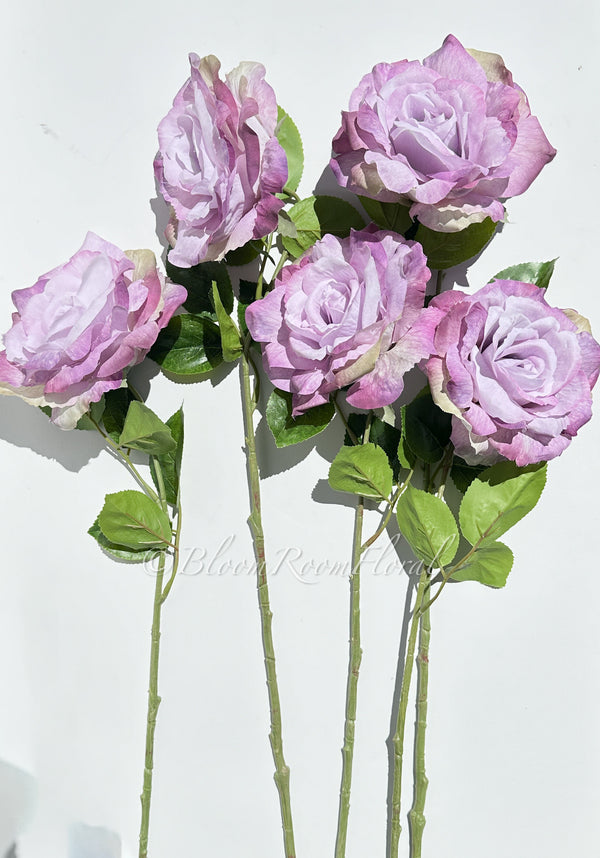 Purple Silk Rose Stem | 26 inch Tall Silk High-Quality Artificial Flower Bouquet | Wedding/Home Decoration | Gifts Floral Faux R-050