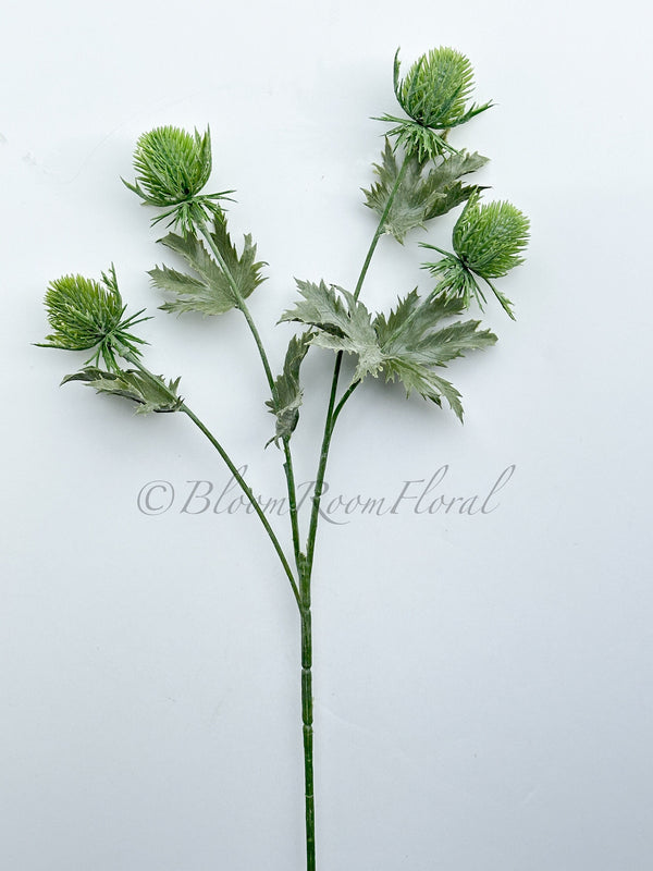 26&quot; Faux Green Thistle Stem, Artificial Flower High-Quality Artificial Floral Craft Kitchen Wedding Home Decoration Gifts Decor Floral G-003