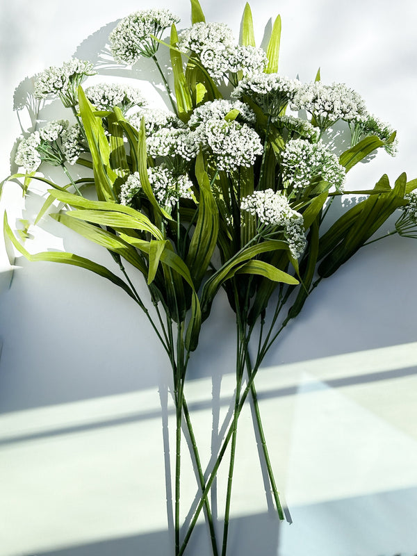 25&quot; Queen Anne&#39;s Lace Stem Artificial Realistic Faux Artificial Kitchen Wedding Flower Home Decoration Gift Decor Floral Bouquet White G-005