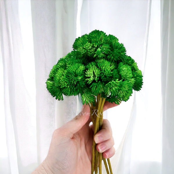 Faux Succulent, Real Touch, ONE Artificial Sedum Succulent Pick in Succulent, Faux Artificial Flowers, Wedding/Home/Decor Gift Green S-003