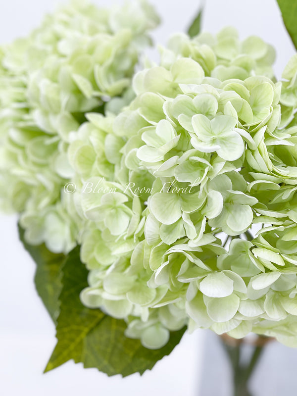 LT Green Real Touch Large Hydrangea | Extremely Realistic Luxury Quality Artificial Flower | Wedding/Home Decoration Gift Decor Floral H-003