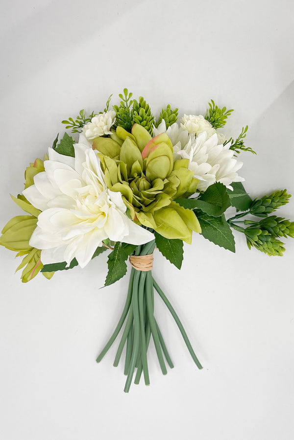 Dahlia, Sunflowers, Daisy Bouquet, Green White Artificial Flower | Wedding/Home Decoration | Gifts | Decor Floral, Centerpiece, Arrangement