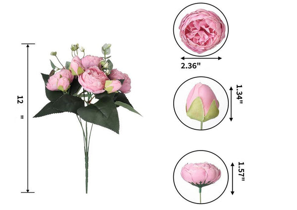 Pink Rose Peony Faux Artificial Centerpiece Wedding/Home Decoration | Gifts | Decor Floral Silk Flowers French Decor, Realistic Peony