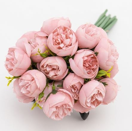 Small Head Peonies | Floral Bouquet Artificial Flower | Wedding/Home Decoration | Gifts | Décor | Floral, Realistic Flowers Pink P-057