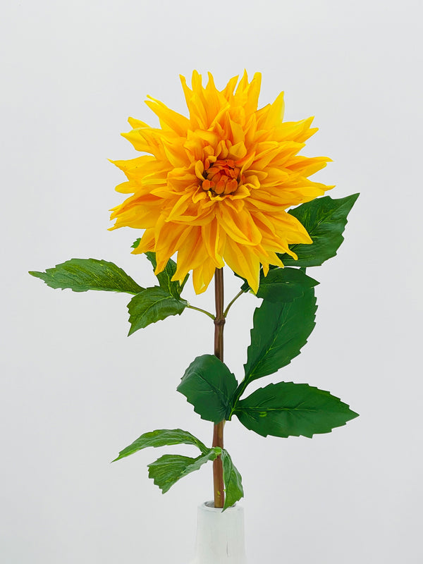 Yellow Real Touch Large Dahlia | Extremely Realistic Luxury Quality Artificial Flower | Wedding/Home Decoration | Gifts | Decor Floral D-004