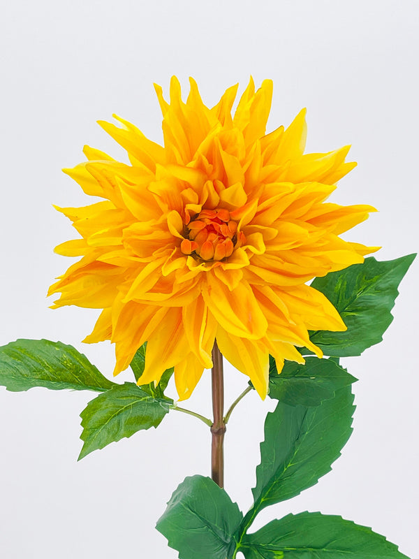 Yellow Real Touch Large Dahlia | Extremely Realistic Luxury Quality Artificial Flower | Wedding/Home Decoration | Gifts | Decor Floral D-004