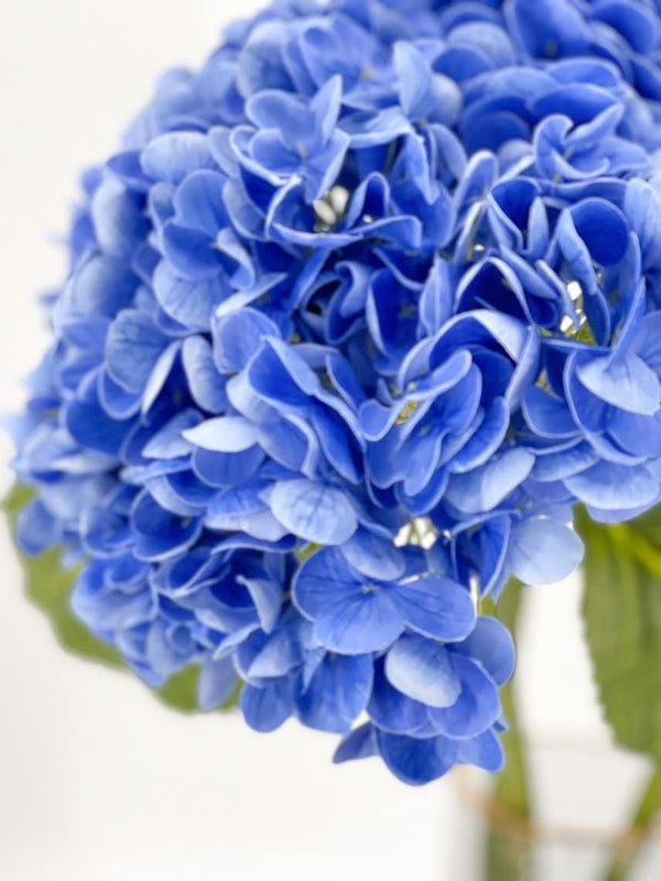 Deep Blue Real Touch Large Hydrangea | Extremely Realistic Luxury Quality Artificial Flower Wedding/Home Decoration Gift Decor Floral H-010