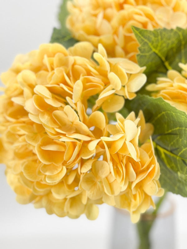Yellow Real Touch Large Hydrangea | Extremely Realistic Luxury Quality Artificial Flower | Wedding/Home Decoration Gift Decor Floral H-004
