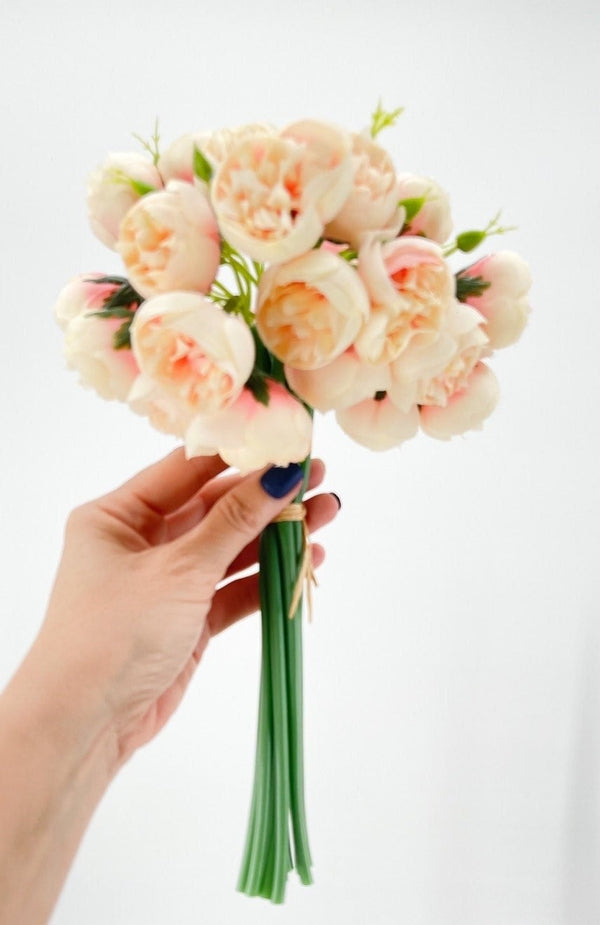 Small Head Peonies | Floral Bouquet Artificial Flower | Wedding/Home Decoration  Gifts | Décor | Floral, Realistic Flowers Multi Color Blush
