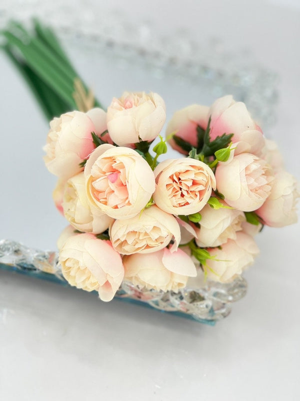 Small Head Peonies | Floral Bouquet Artificial Flower | Wedding/Home Decoration  Gifts | Décor | Floral, Realistic Flowers Multi Color Blush