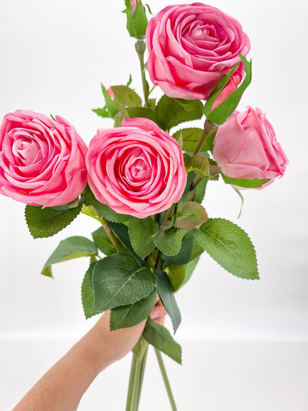 Pink Real Touch Rose Stem | 28&quot; Tall Latex Luxury Quality Artificial Flower | Wedding/Home Decoration | Gifts Decor | Floral Faux Floral