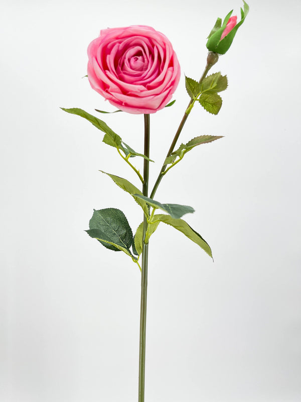 Pink Real Touch Rose Stem | 28&quot; Tall Latex Luxury Quality Artificial Flower | Wedding/Home Decoration | Gifts Decor | Floral Faux Floral