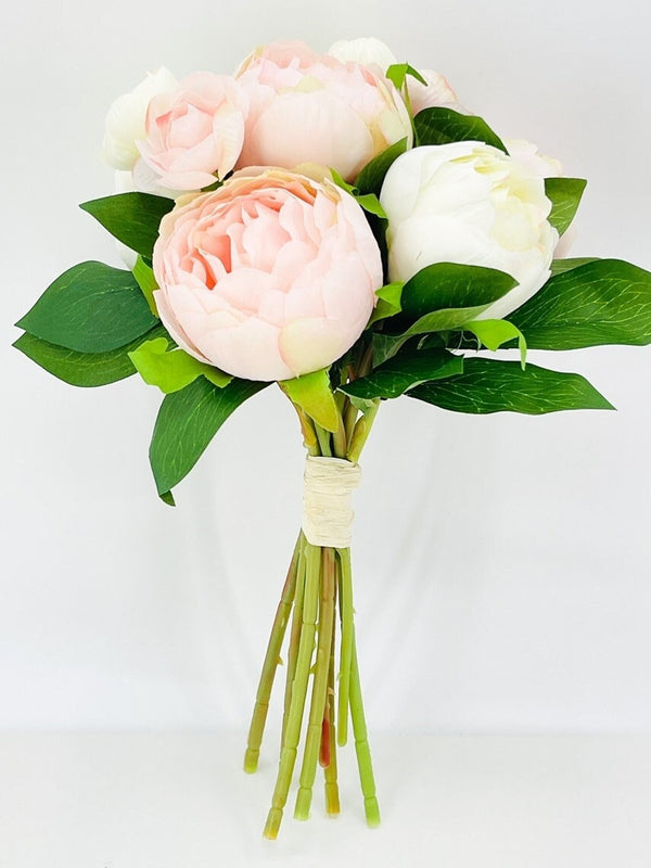 LT Pink/White Peonies Bouquet, Artificial Flower, Wedding Bouquet, Home Decoration, Gifts, Decor Floral Faux Flowers Centerpiece Arrangement