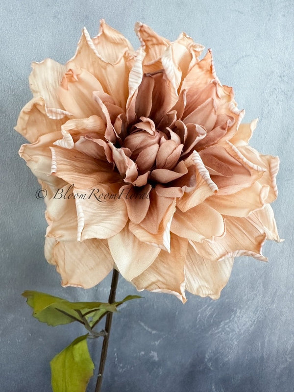 Dried Look Dahlia High-Quality Artificial Flower | Wedding/Home Decoration | Gifts | Decor | Floral Artificial Flower Craft Faux Brown D-008