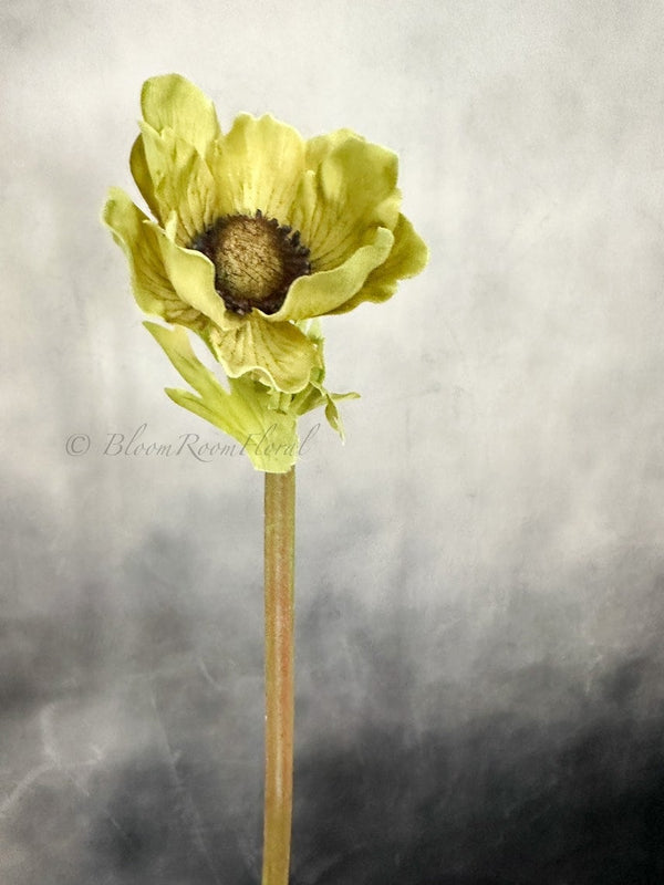 1 Green Anemone Stem, Artificial Flower Realistic Quality Artificial Floral Craft Kitchen Wedding Home Decoration Gifts Decor Floral Silk