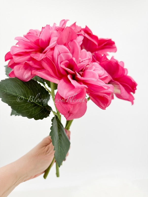 Magenta Dahlia High-Quality Artificial Flower | Wedding/Home Decoration | Gifts | Decor | Floral, Artificial Flower, Craft Supply Faux D-013