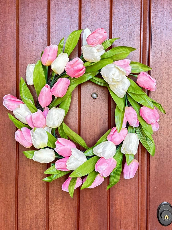 Artificial Floral Tulips Wreath, Wedding, Home Decoration | Gifts | Decor Floral Silk Flowers, Artificial Wreath Door Decor for Home Office