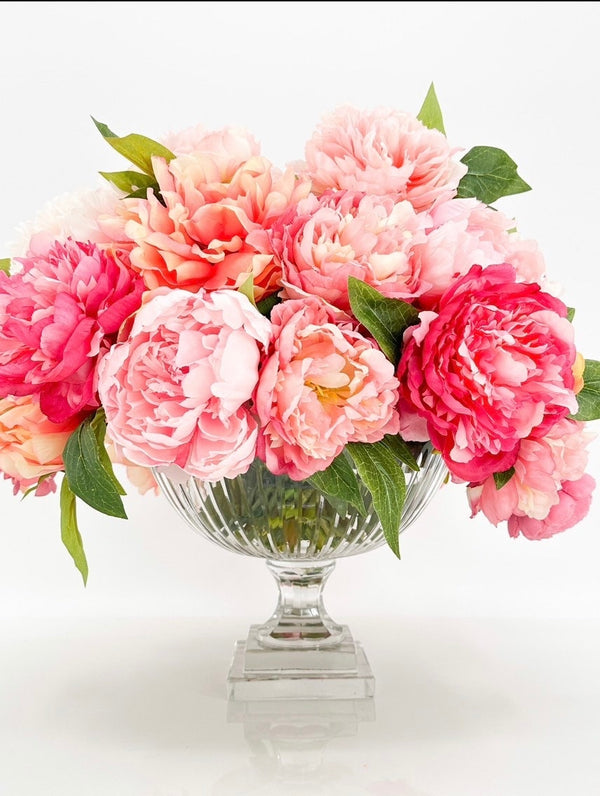 3-Head Peach Peony Silk Stem Realistic Luxury Quality Artificial Kitchen/Wedding/Home Decor | Gifts French Floral Flowers Cozy Decor P-019