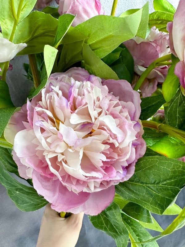 3-Head Purple Peony Silk Stem Realistic Luxury Quality Artificial Kitchen/Wedding/Home Decor | Gifts French Floral Flowers Cozy Decor P-018